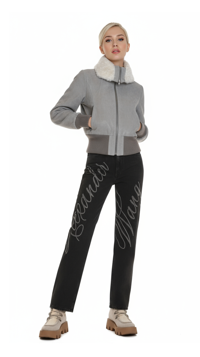 Куртка Guess, кожа натуральная, S/M, 44