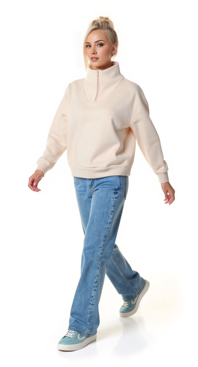 Толстовка оверсайз с начесом Stefanel, хлопок, S, 42-44