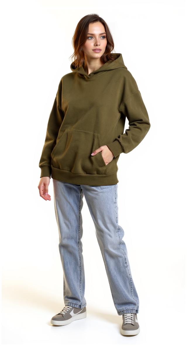 Толстовка с капюшоном и начесом Stefanel, хлопок, M, 46