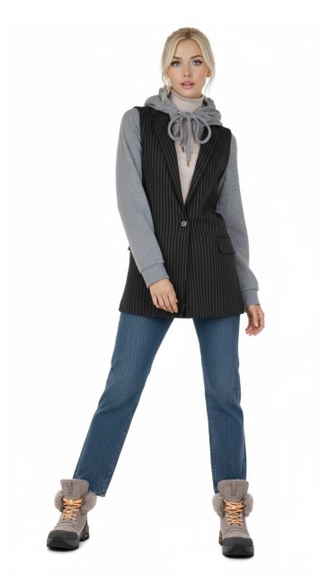 Жилетка с рукавами и капюшоном Pinko, хлопок-вискоза, S/M, 44
