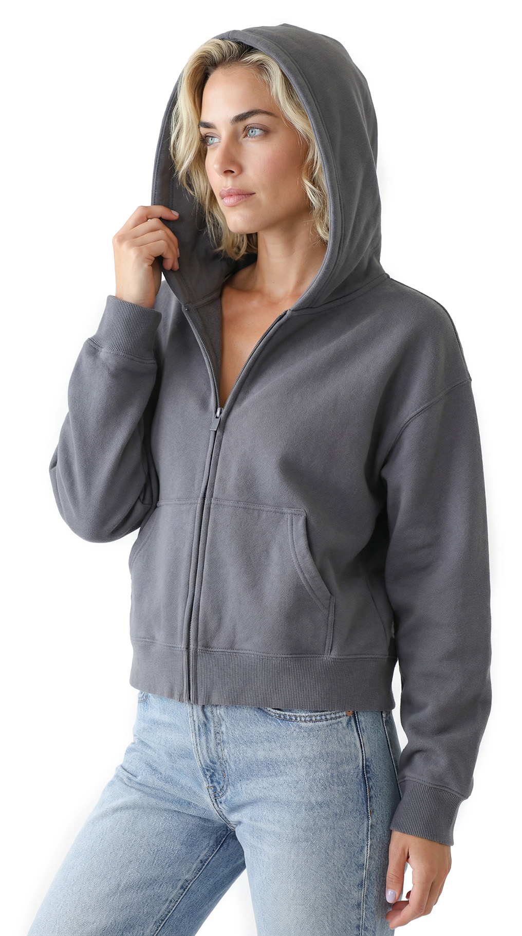 Толстовка с капюшоном и начесом Stefanel, хлопок, L, 48 — изображение 2