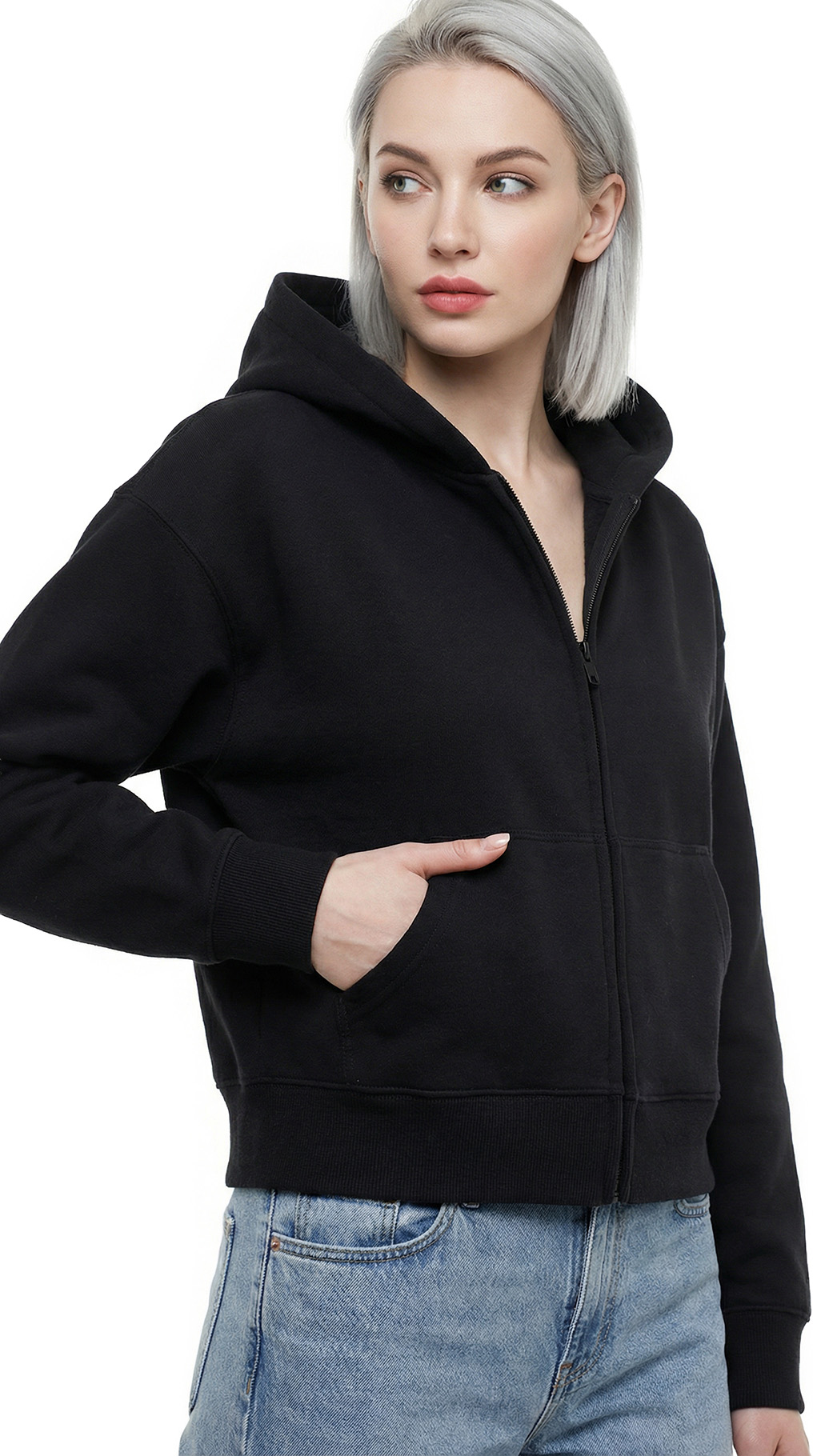 Толстовка с капюшоном и начесом Stefanel, хлопок, XS/S, 40-42 — изображение 4