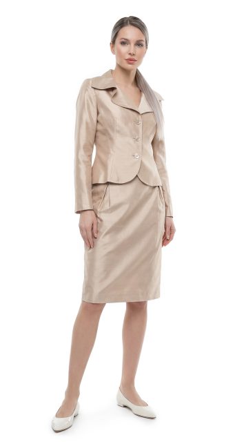 Костюм жакет и юбка Max Mara, шелк-хлопок, S/M, 44