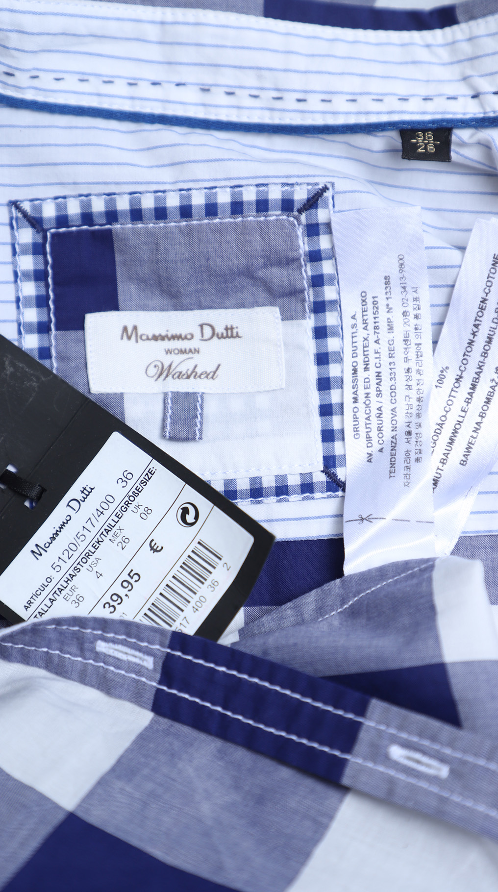 Блузка рубашка Massimo Dutti, хлопок, S, 42 — изображение 8