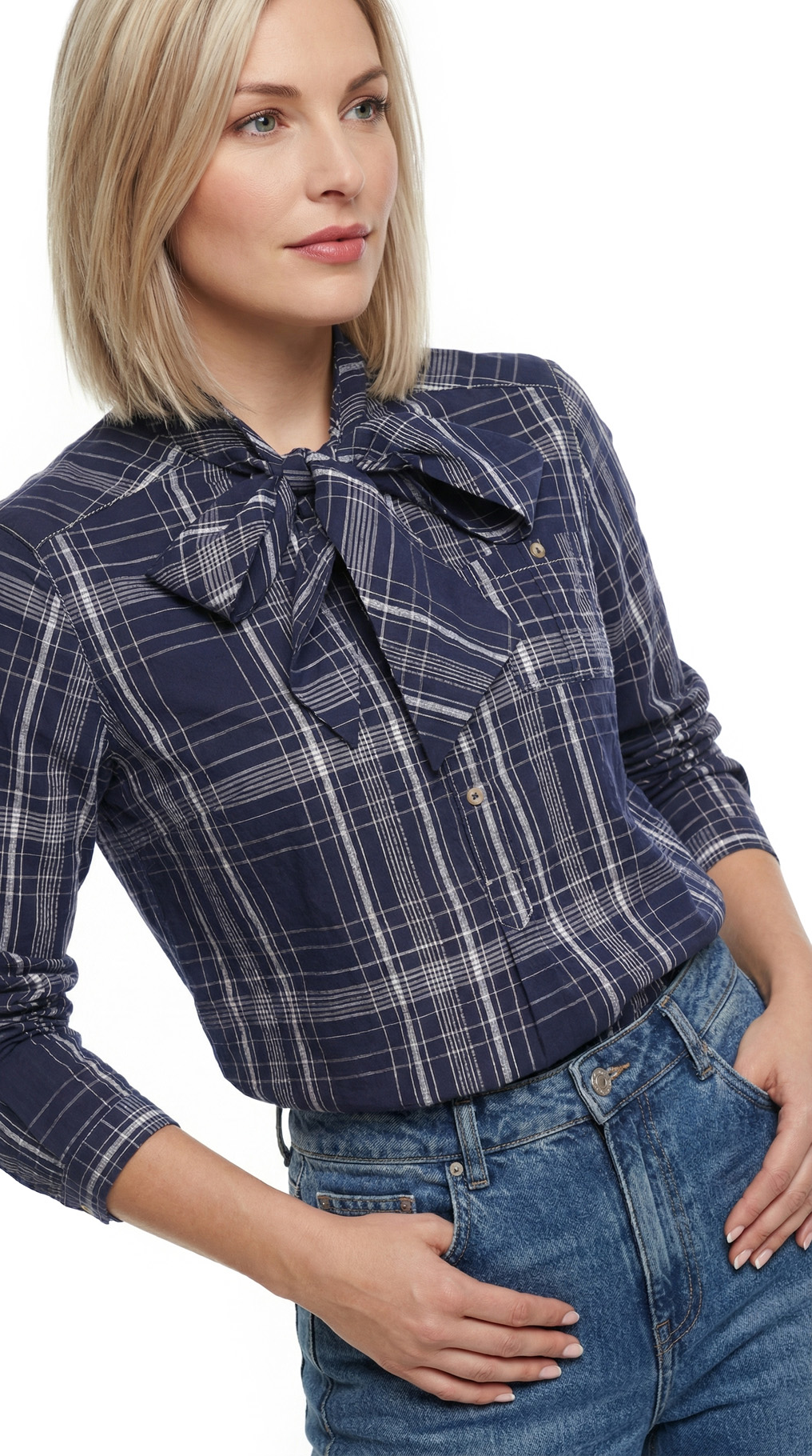 Блузка с бантом Massimo Dutti, хлопок, L, 48 — изображение 5